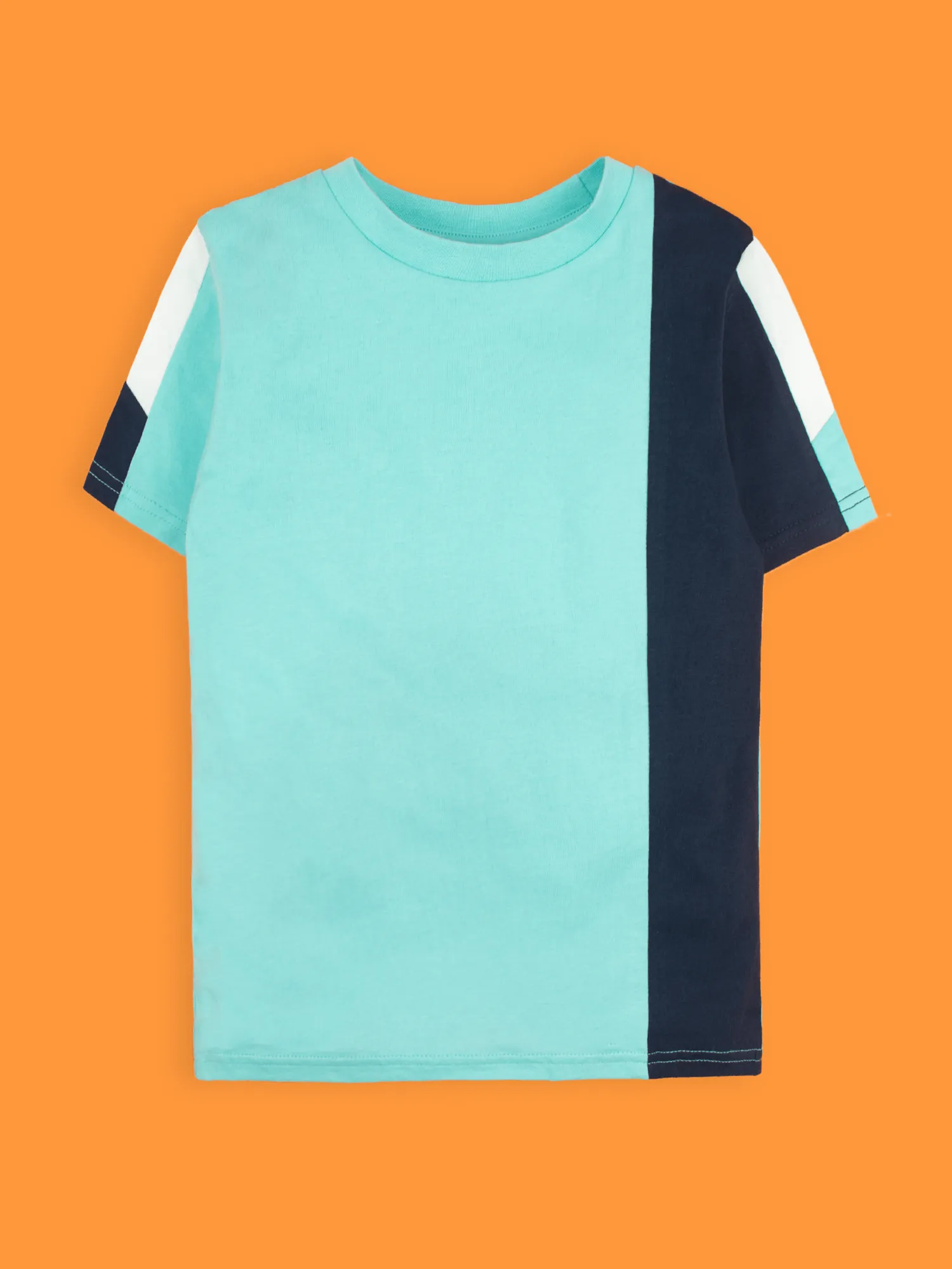 BOY'S AQUA PANELED T-SHIRT