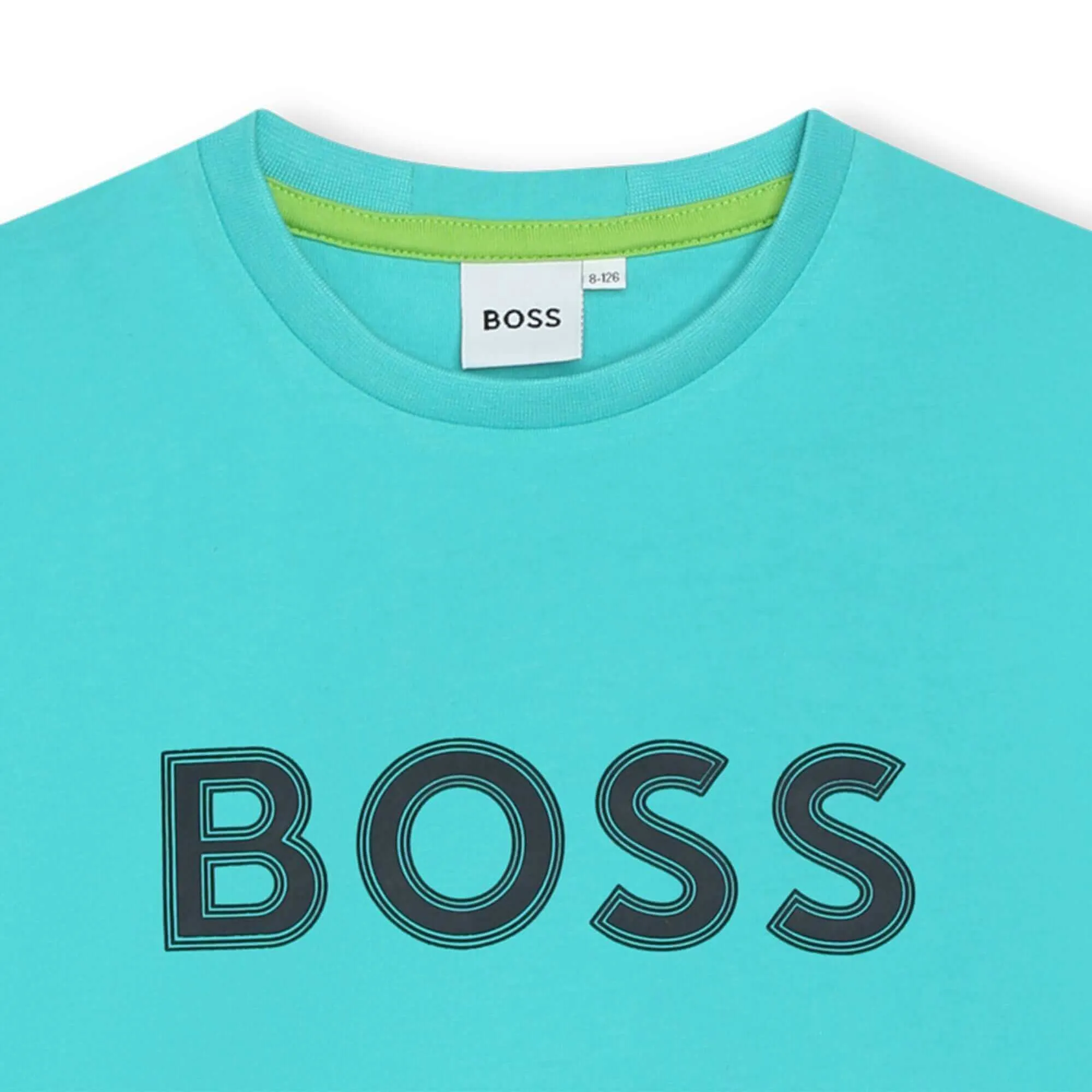 Boys Turqoise Logo Cotton T-shirt