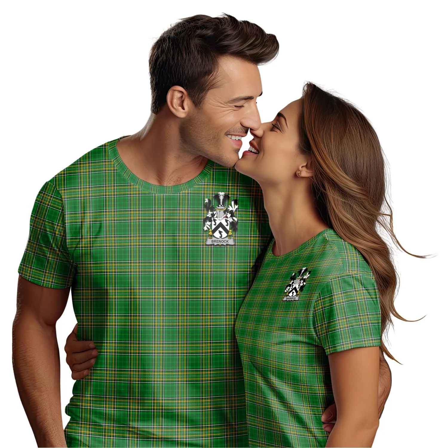 Brenock Irish Clan Tartan T-Shirt with Family Seal