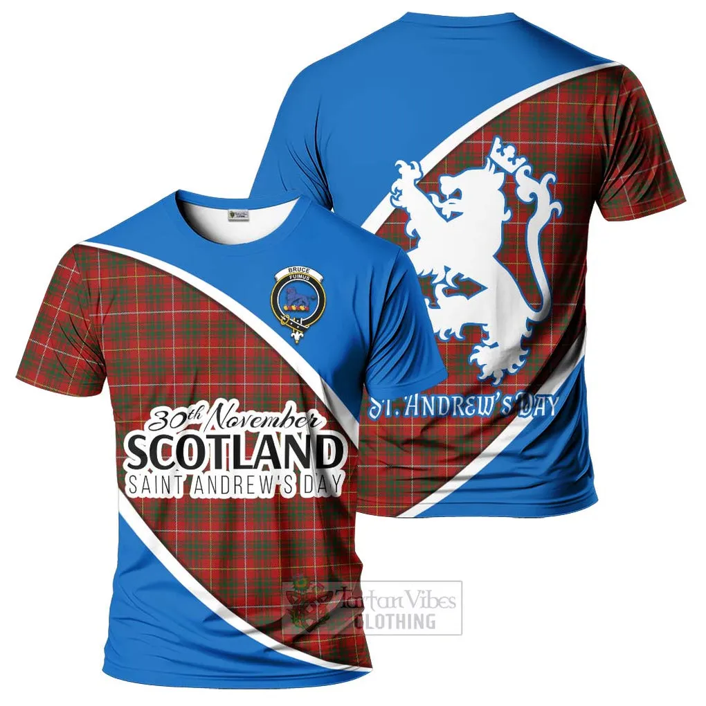 Bruce Family Crest Tartan T-Shirt Celebrate Saint Andrew's Day in Style