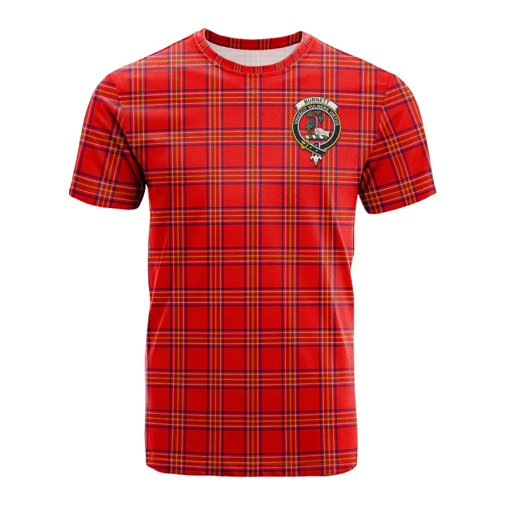 Burnett Modern Tartan T-Shirt with Family Crest