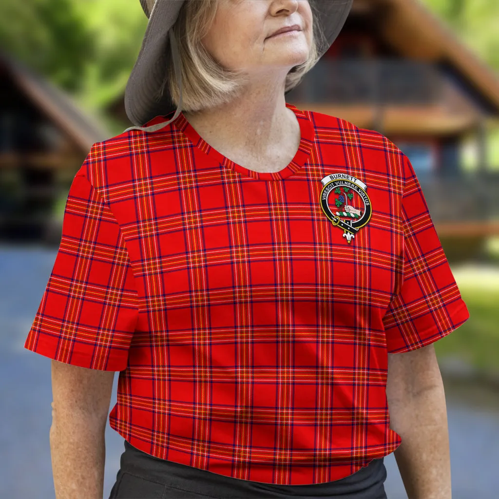 Burnett Modern Tartan T-Shirt with Family Crest