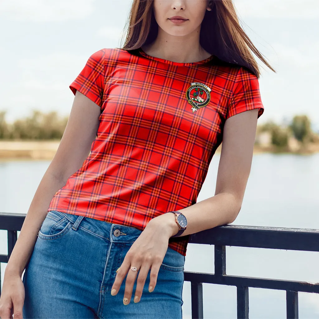 Burnett Modern Tartan T-Shirt with Family Crest