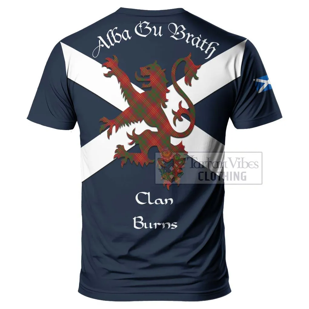 Burns Tartan Lion Rampant T-Shirt Proudly Display Your Heritage with Alba Gu Brath and Clan Name