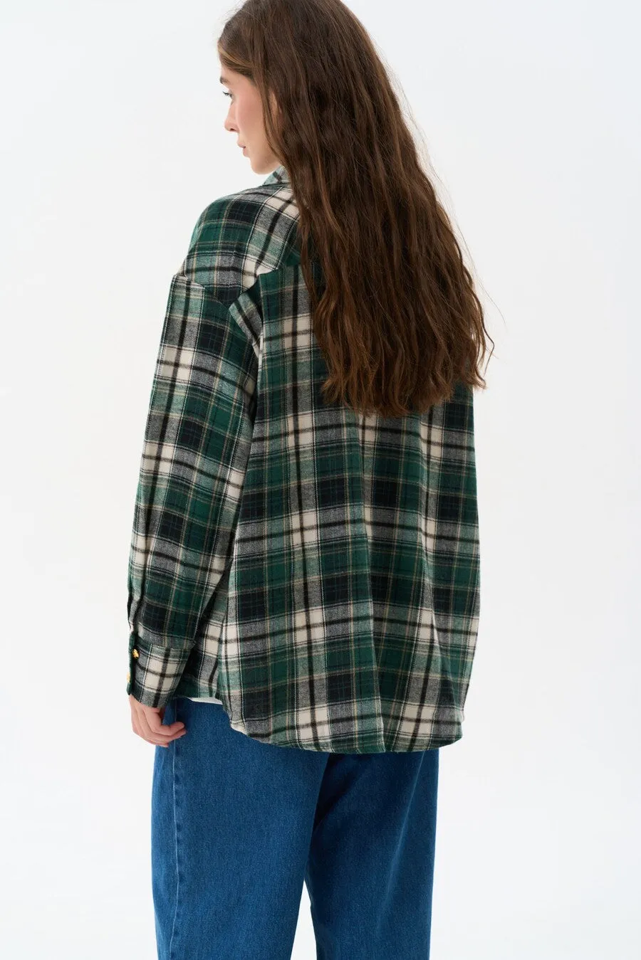 Checkered shirt in color green