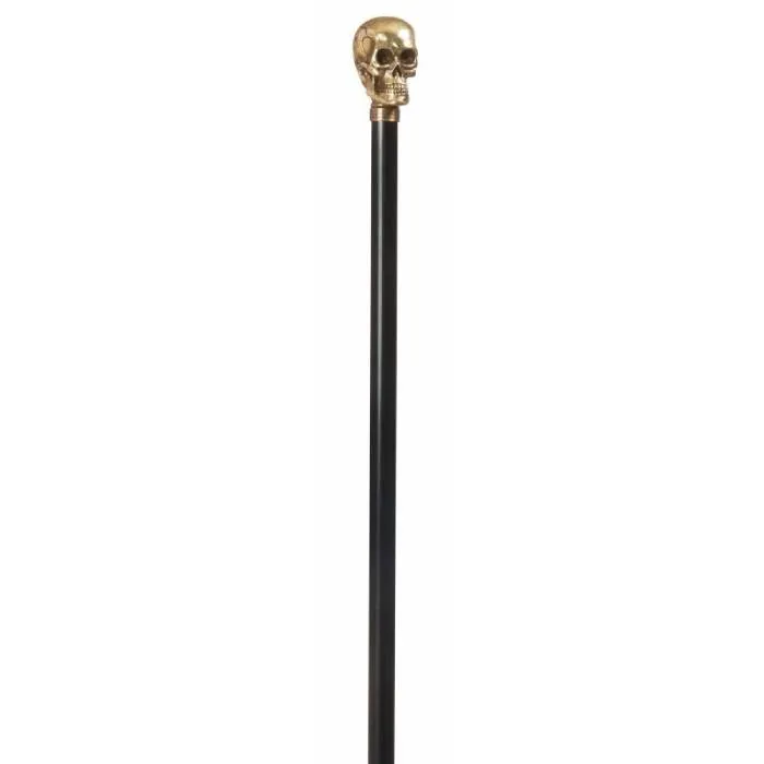 Classic Canes Resin Skull Cane in Gold