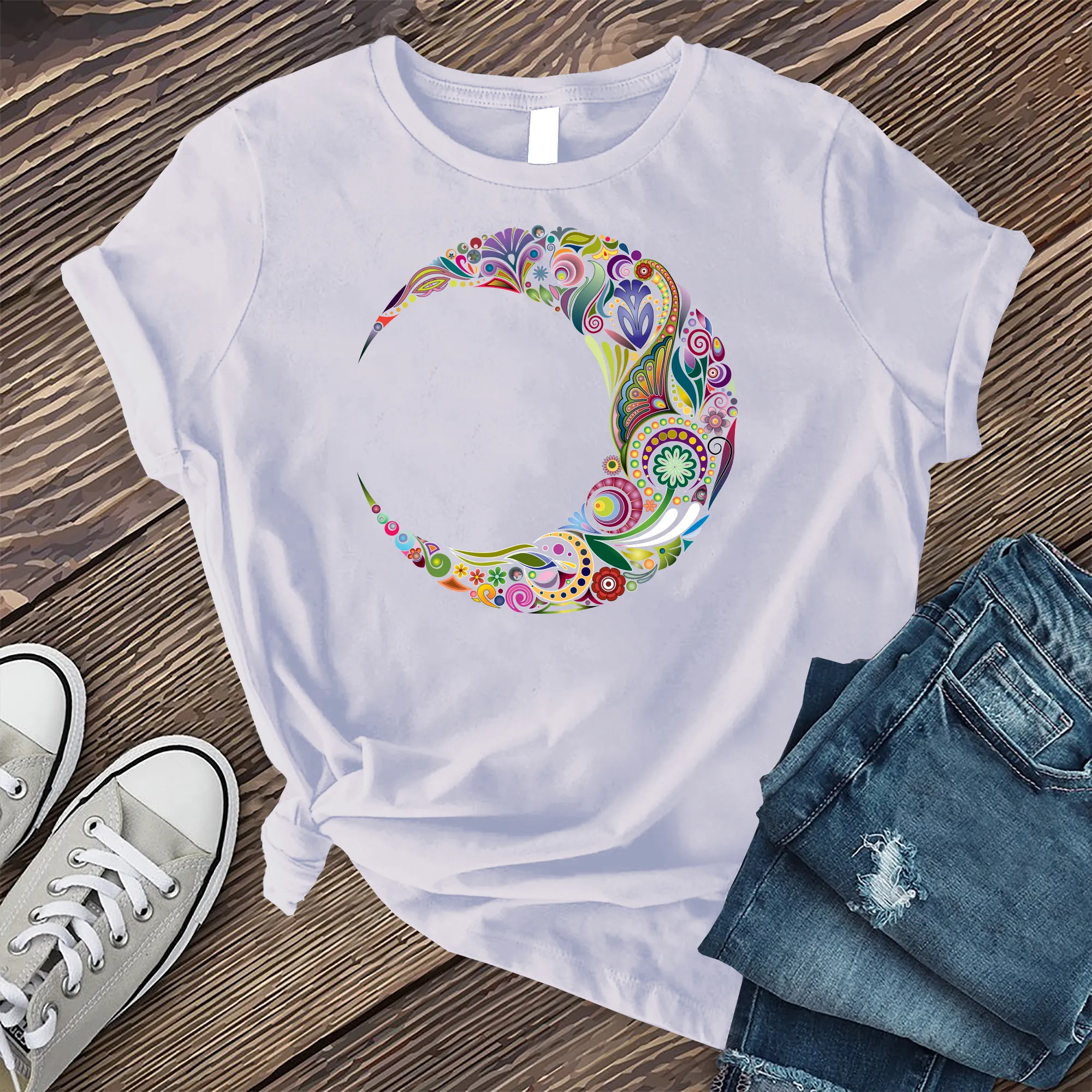 Colorful Moon Mandala T-Shirt