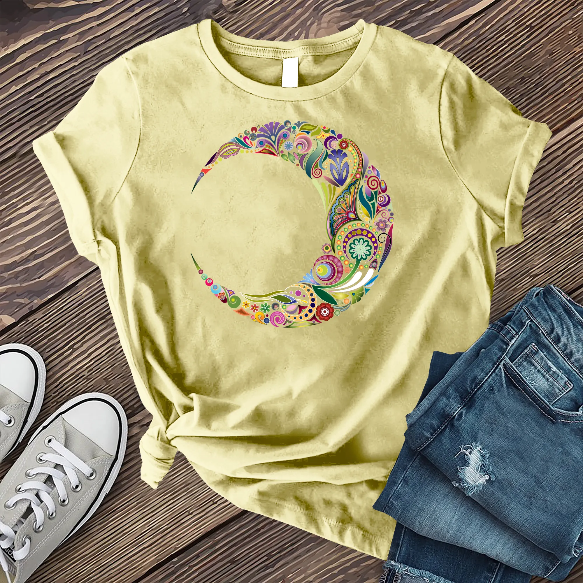 Colorful Moon Mandala T-Shirt