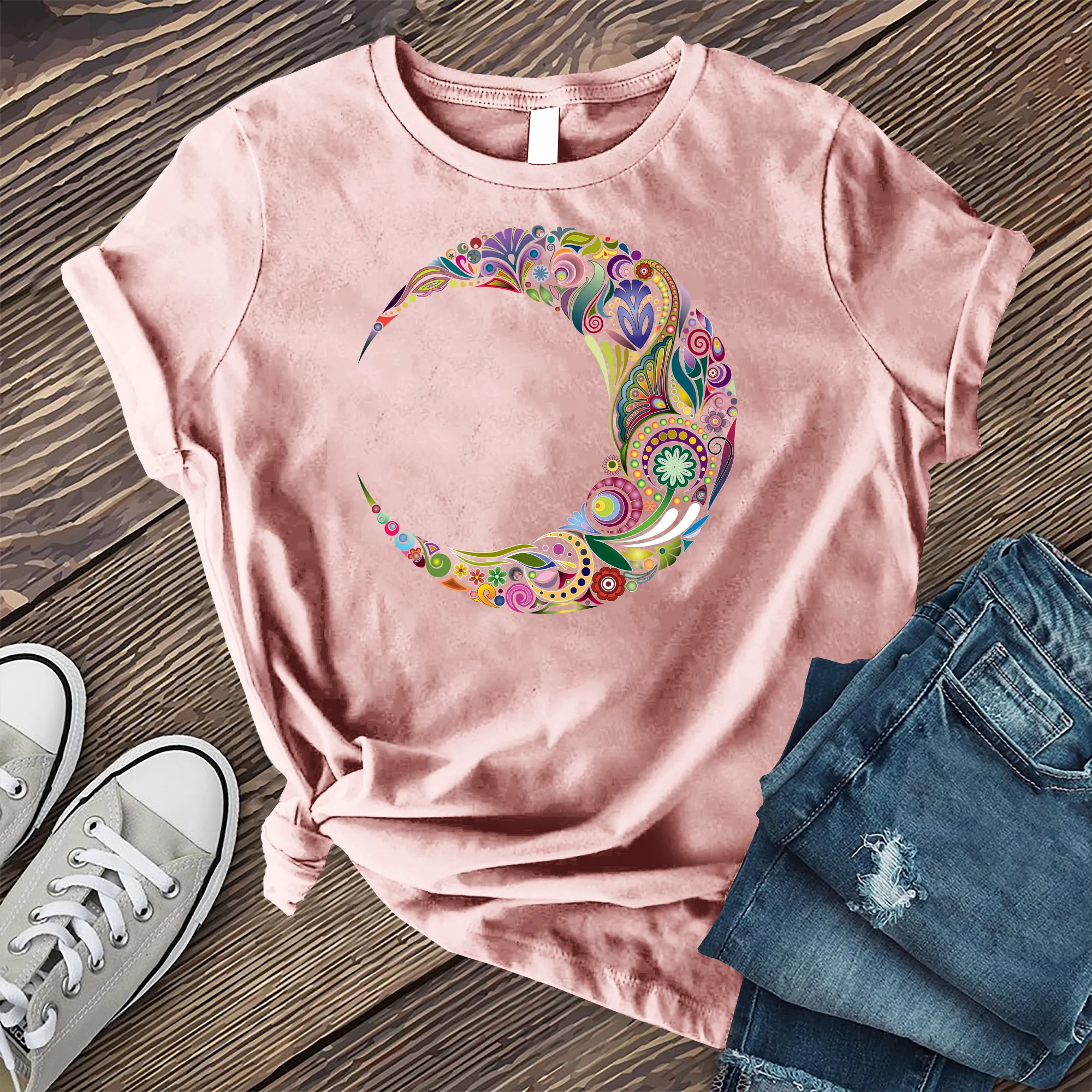 Colorful Moon Mandala T-Shirt