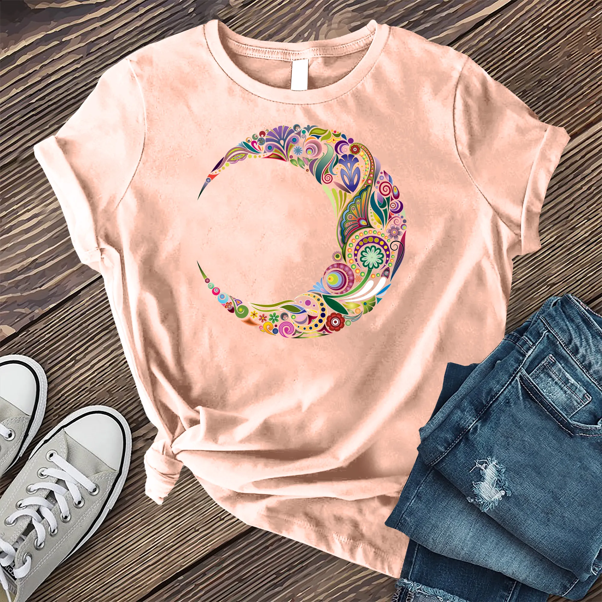 Colorful Moon Mandala T-Shirt