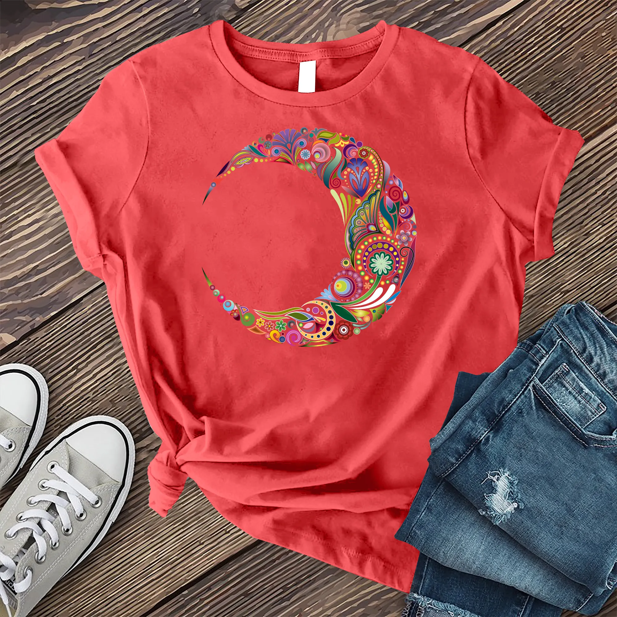 Colorful Moon Mandala T-Shirt