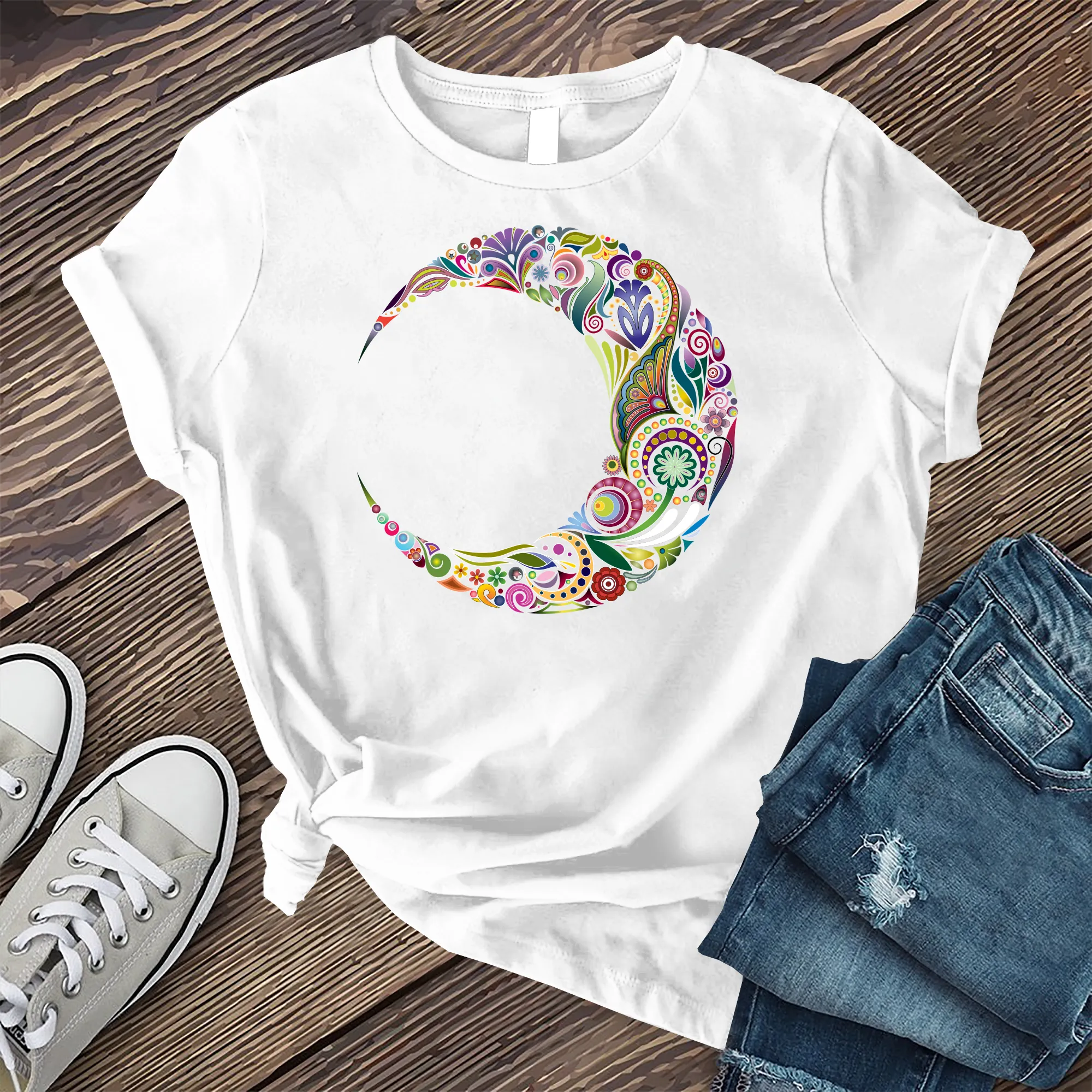 Colorful Moon Mandala T-Shirt