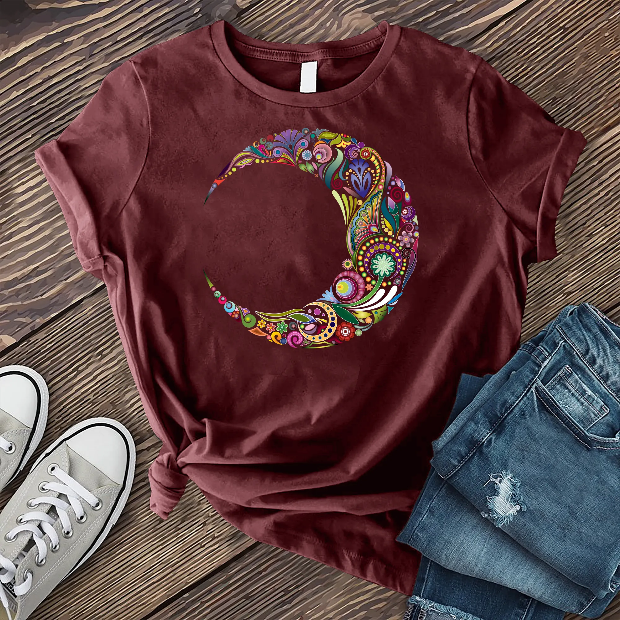 Colorful Moon Mandala T-Shirt