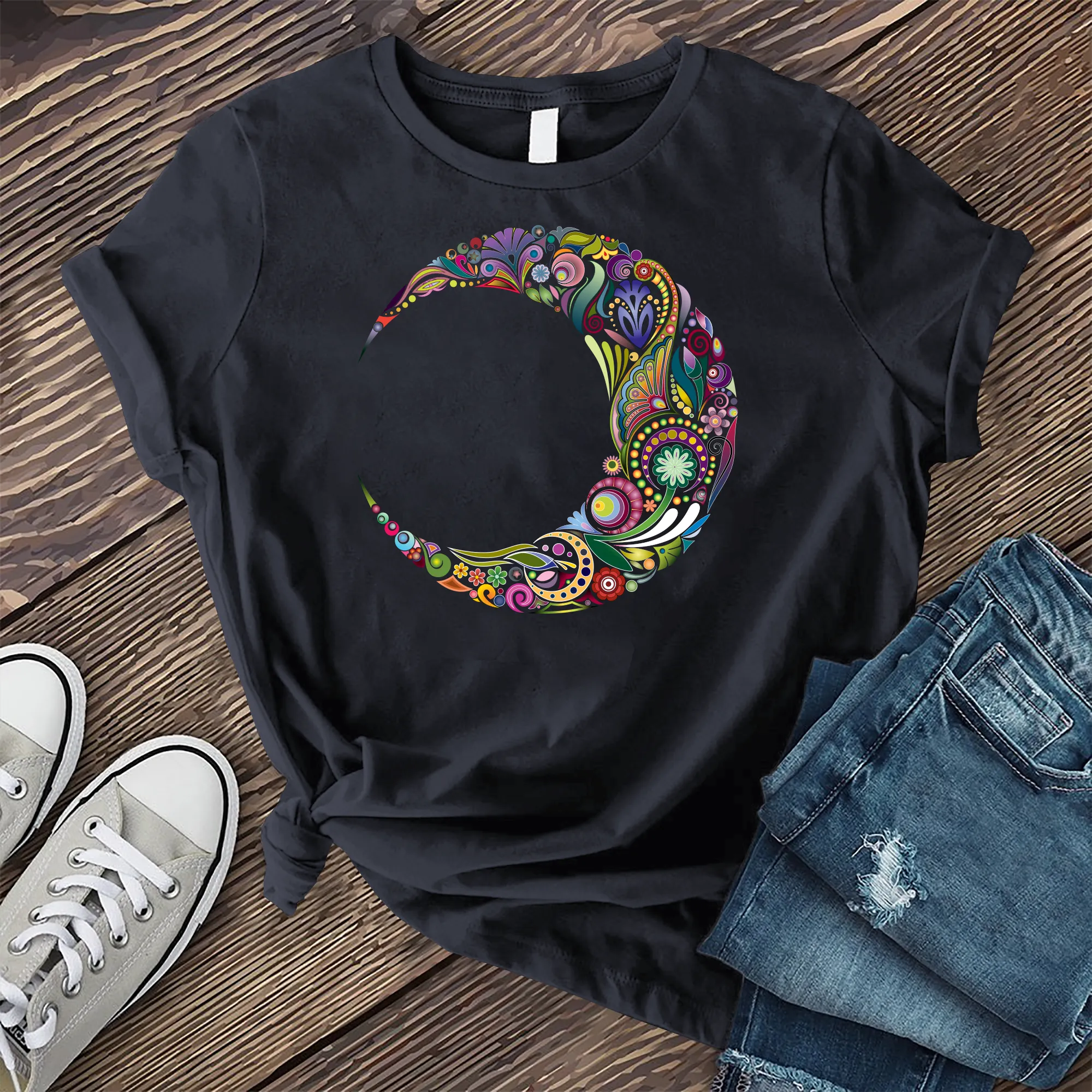 Colorful Moon Mandala T-Shirt