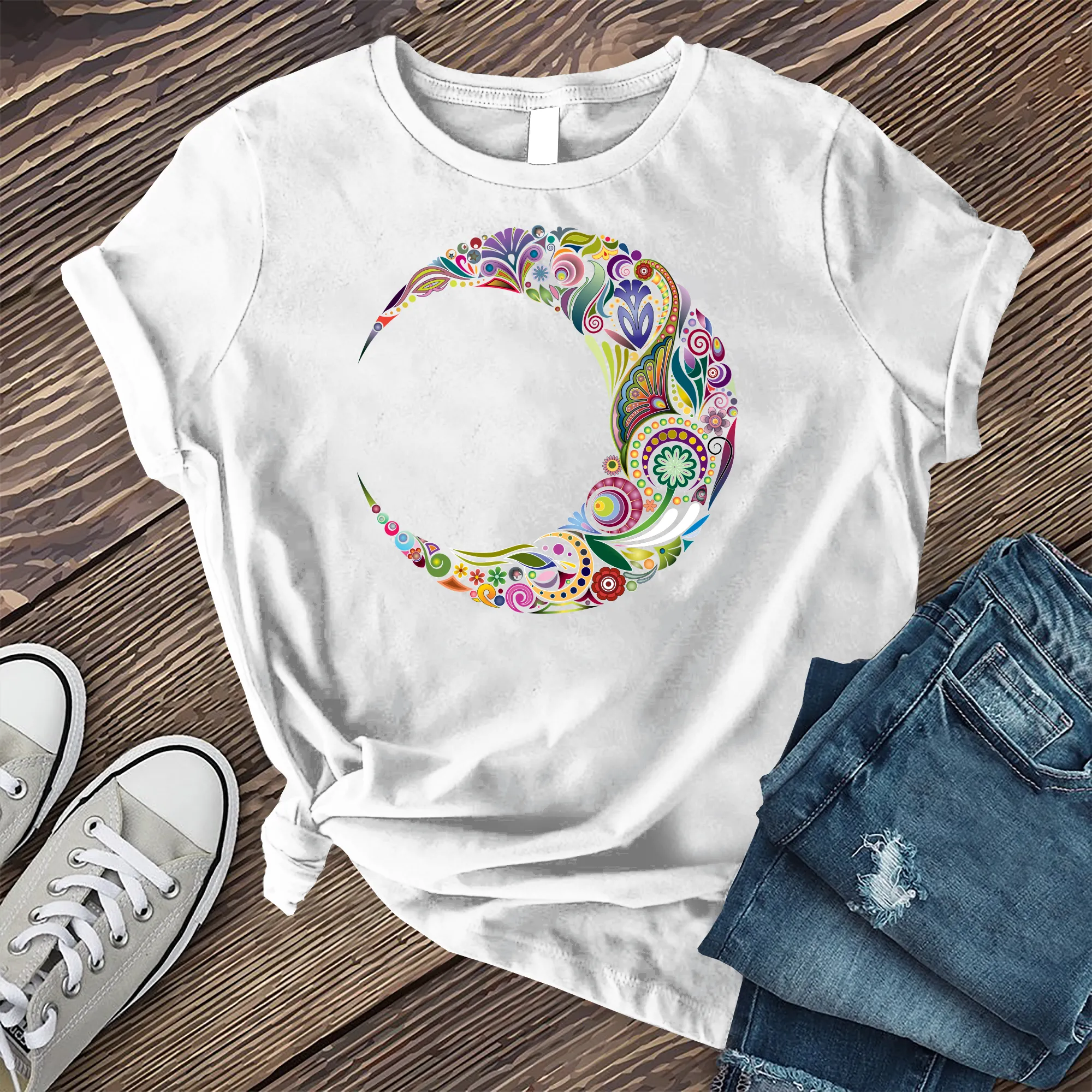 Colorful Moon Mandala T-Shirt