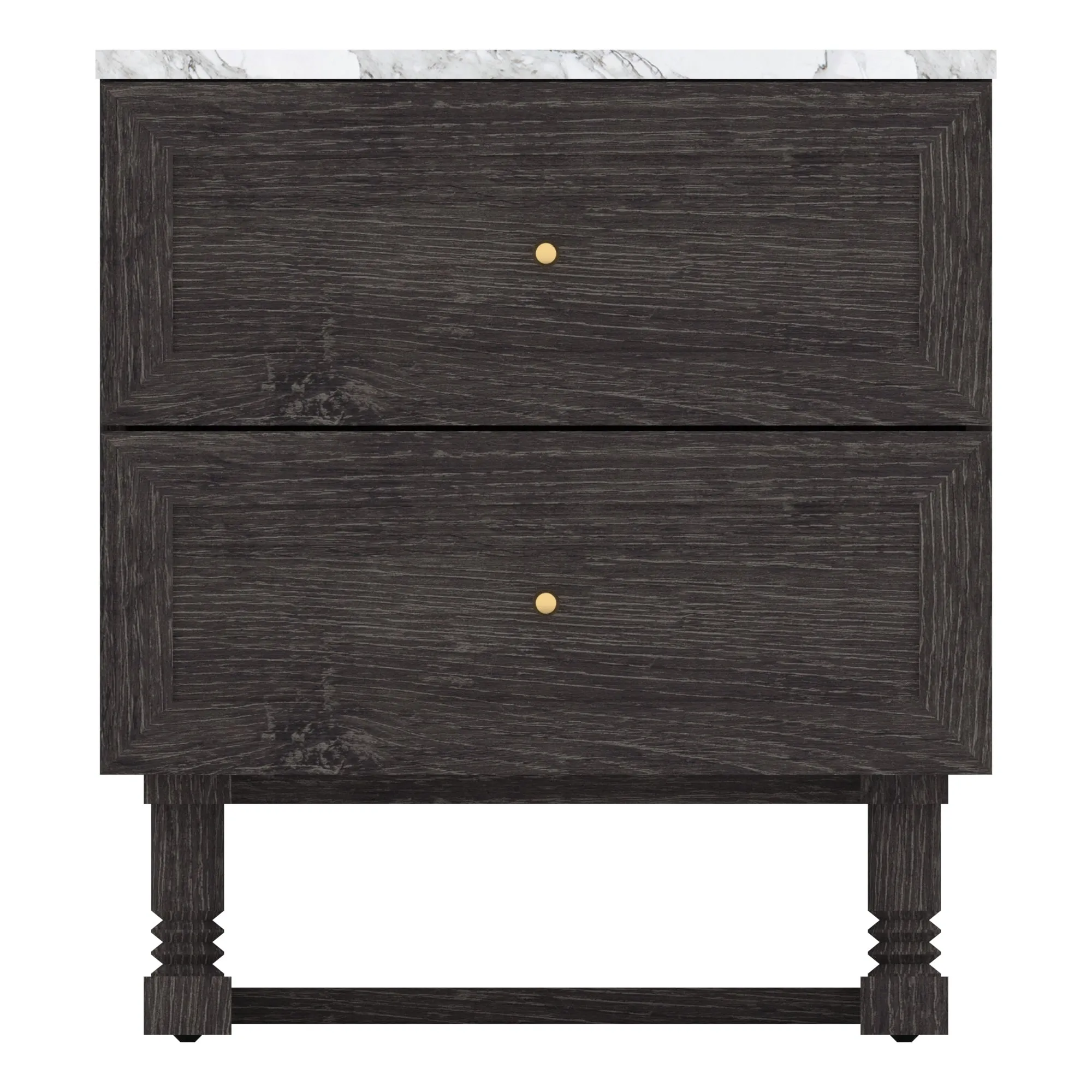 Complice Nightstand Black With Top Marble