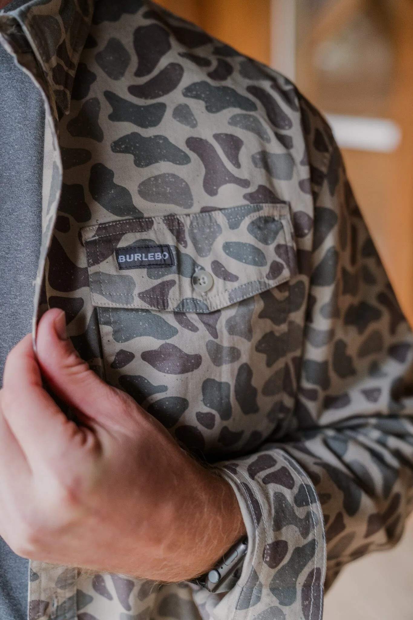 Cotton Twill Button Up - LS - Classic Deer Camo