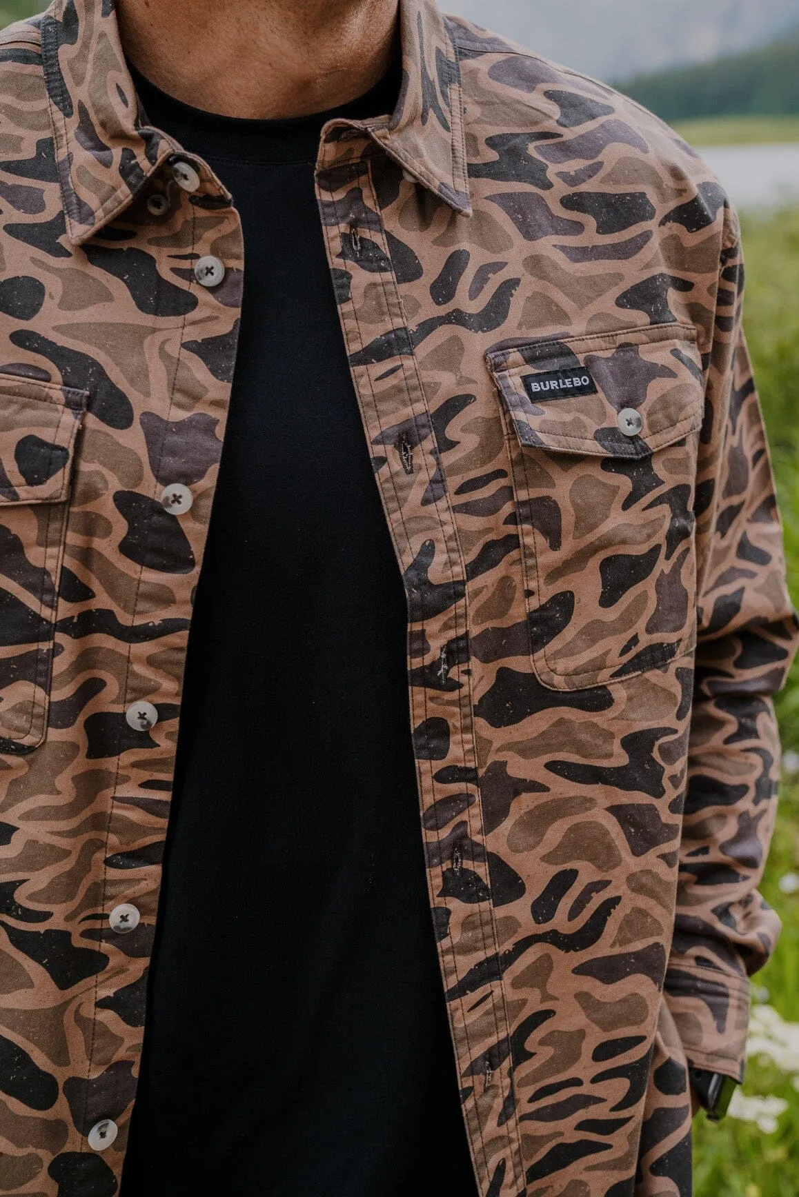 Cotton Twill Button Up - LS - Gauge Camo