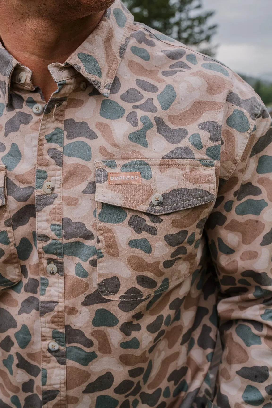 Cotton Twill Button Up - LS - Pintail Camo