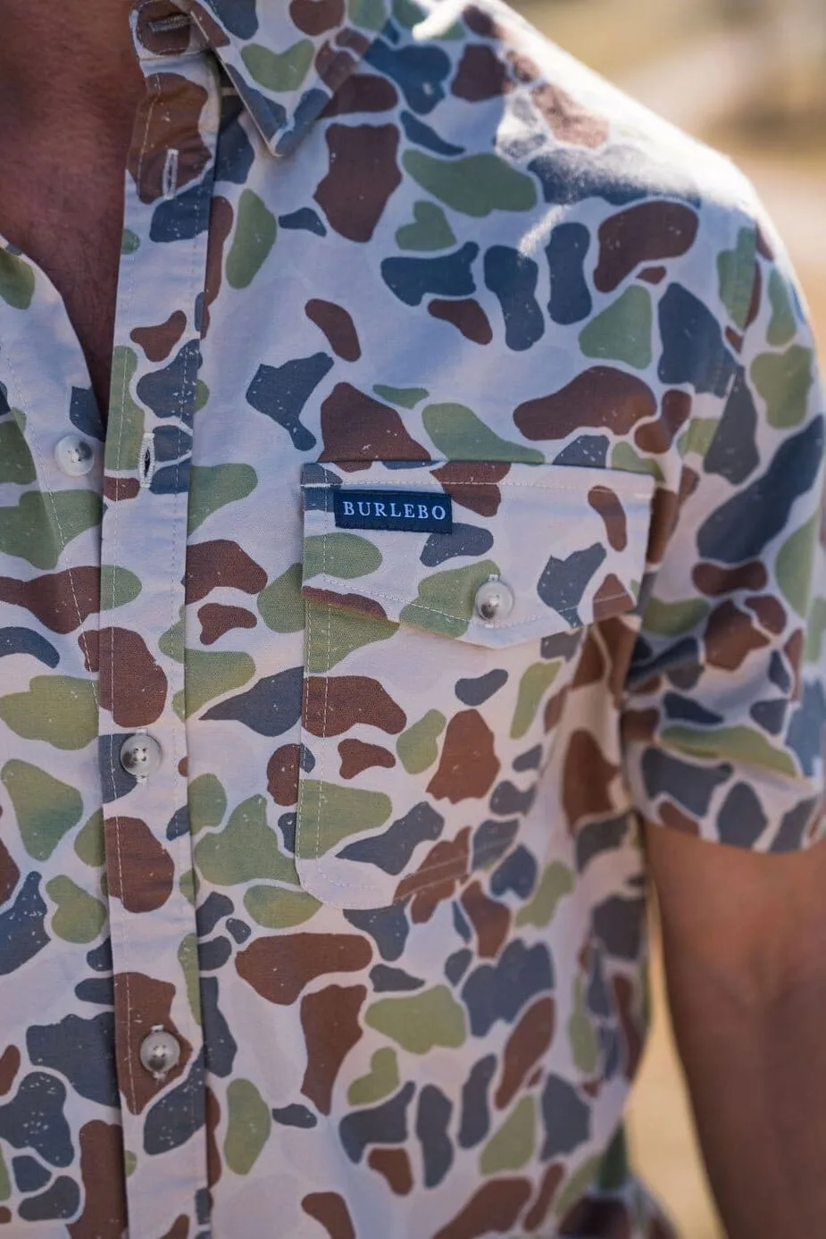 Cotton Twill Button Up - SS - Driftwood Camo