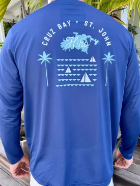 Cruz Bay Palm UPF50 Shirt - Racing Blue