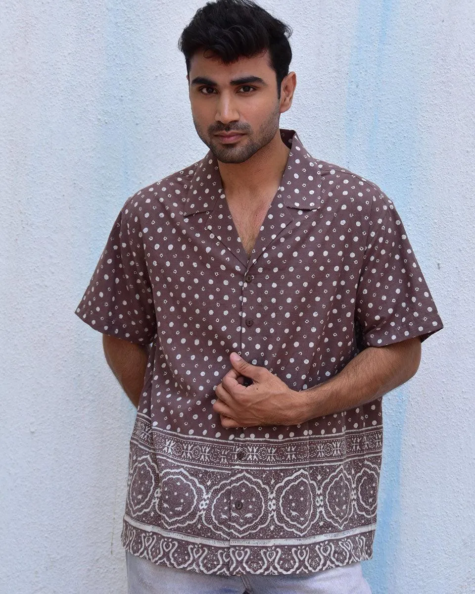 Desert Dreamscape Handblockprinted Pure Cotton Shirt