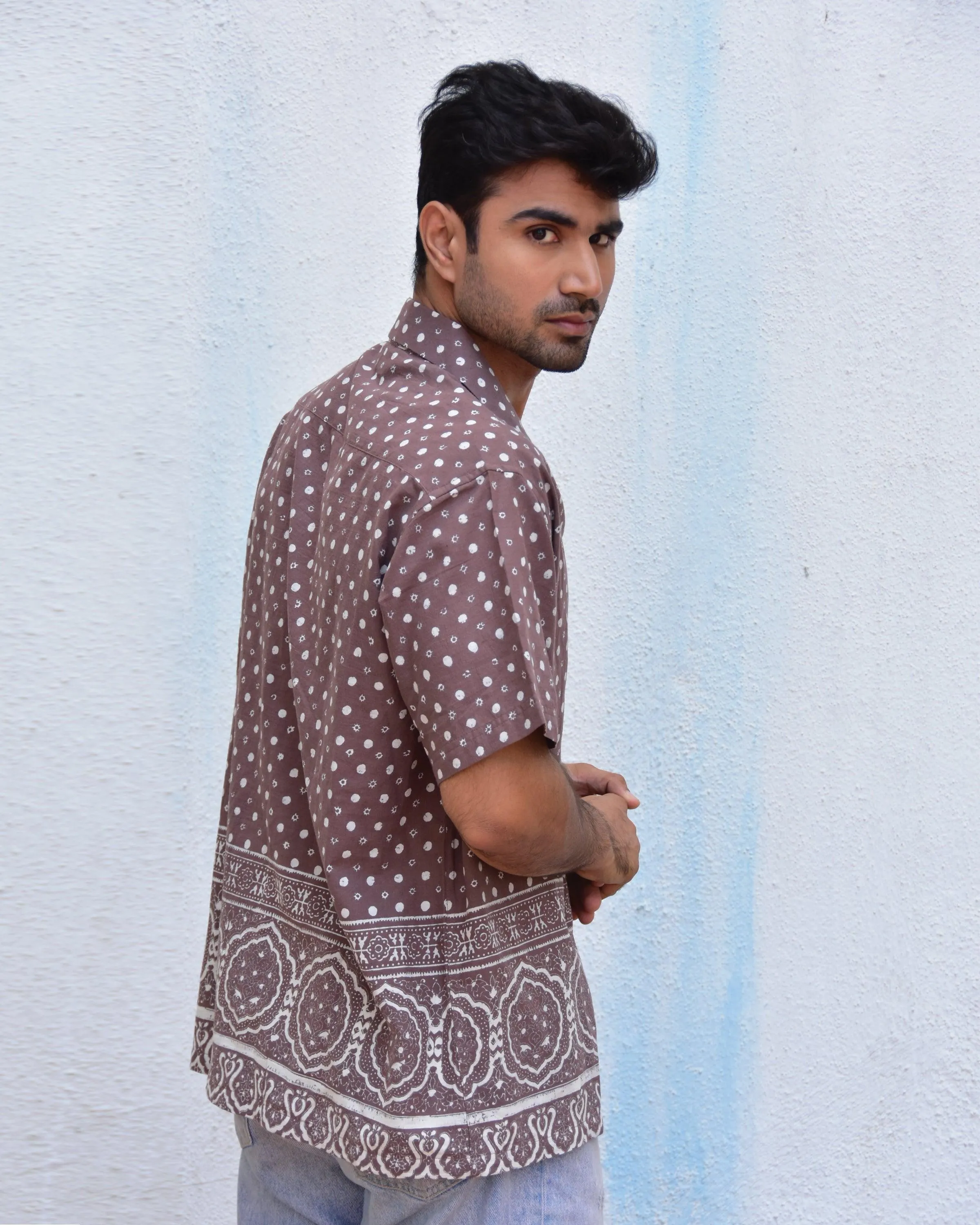 Desert Dreamscape Handblockprinted Pure Cotton Shirt