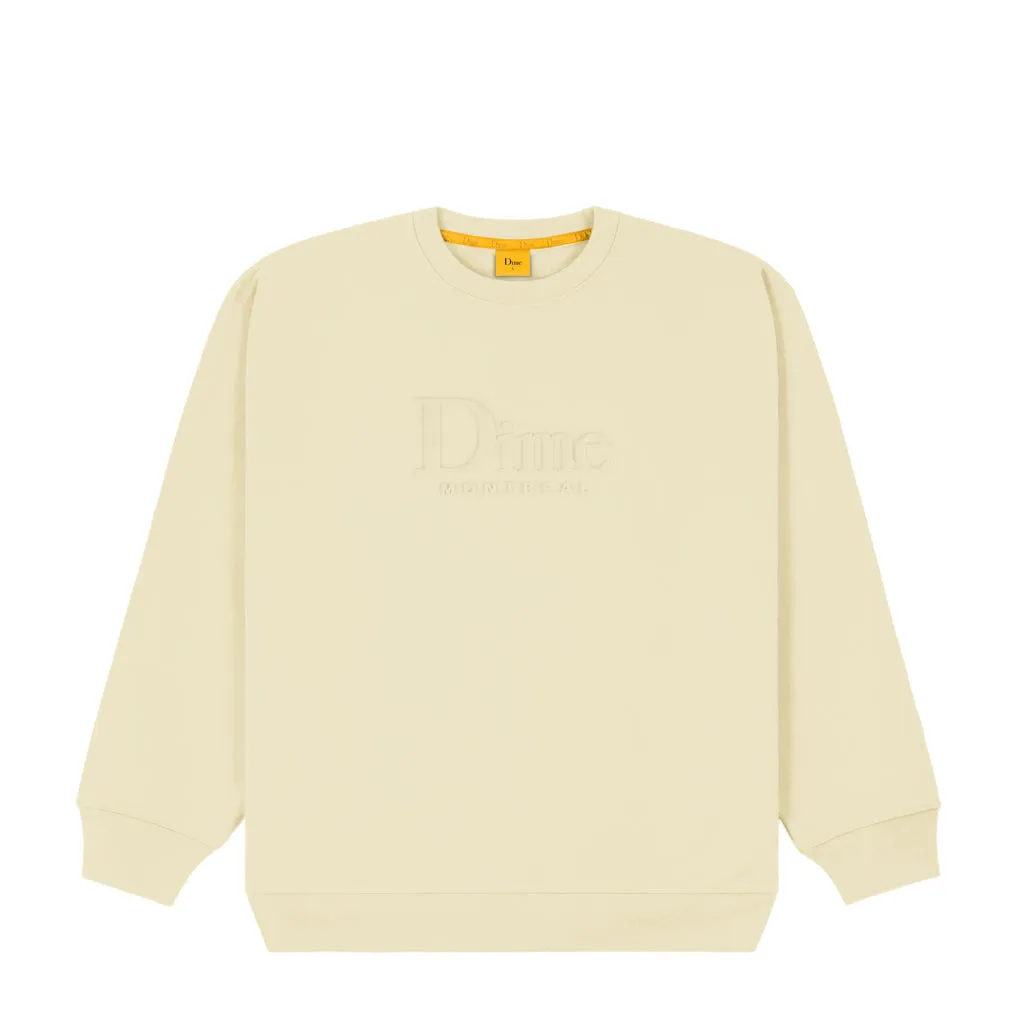 DIME CLASSIC EMBOSSED CREWNECK - CREAM