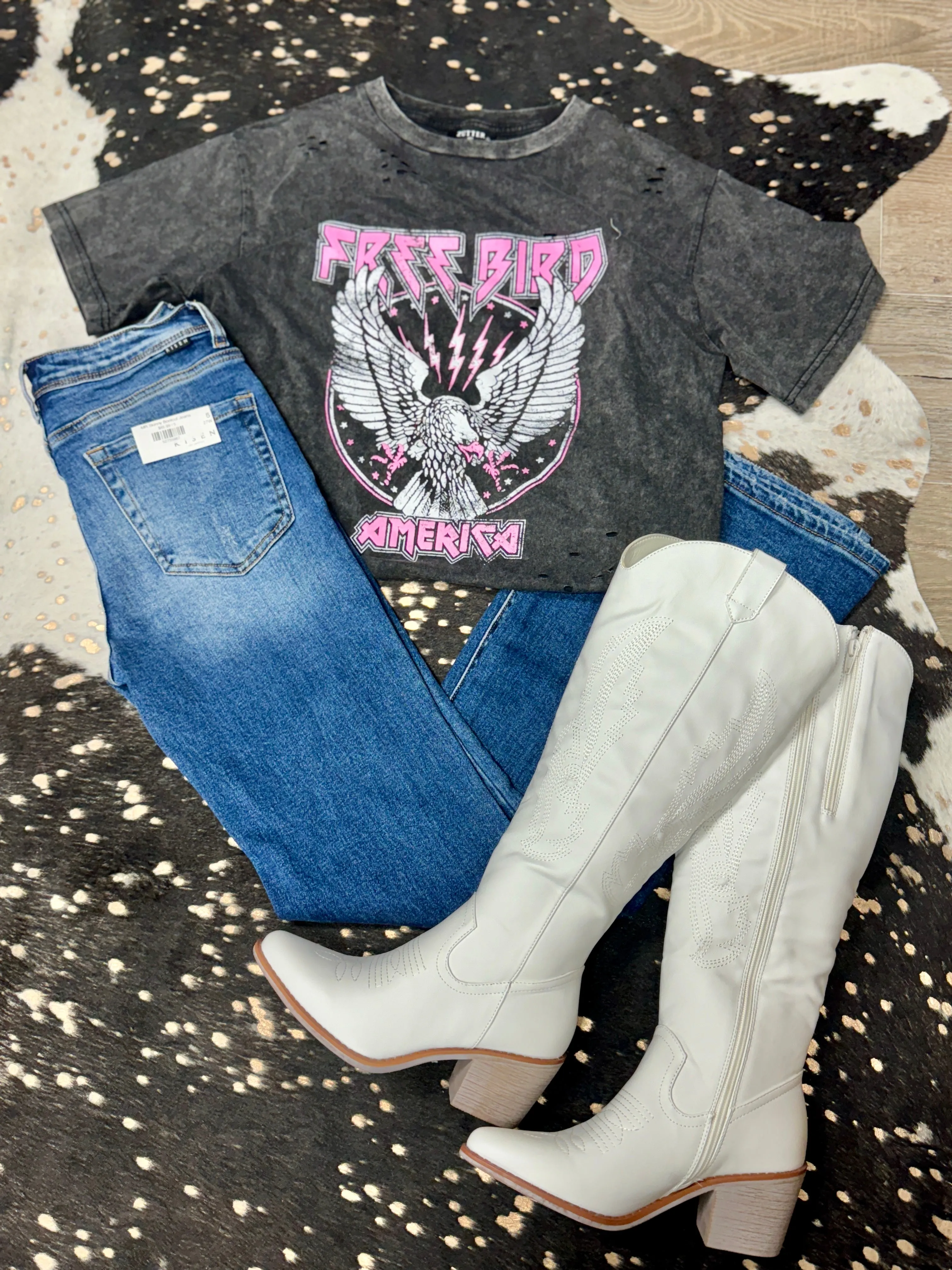 Distressed Free Bird Tee