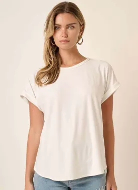 DTY Round Neck Dolman SS Top in Ivory by Mittoshop