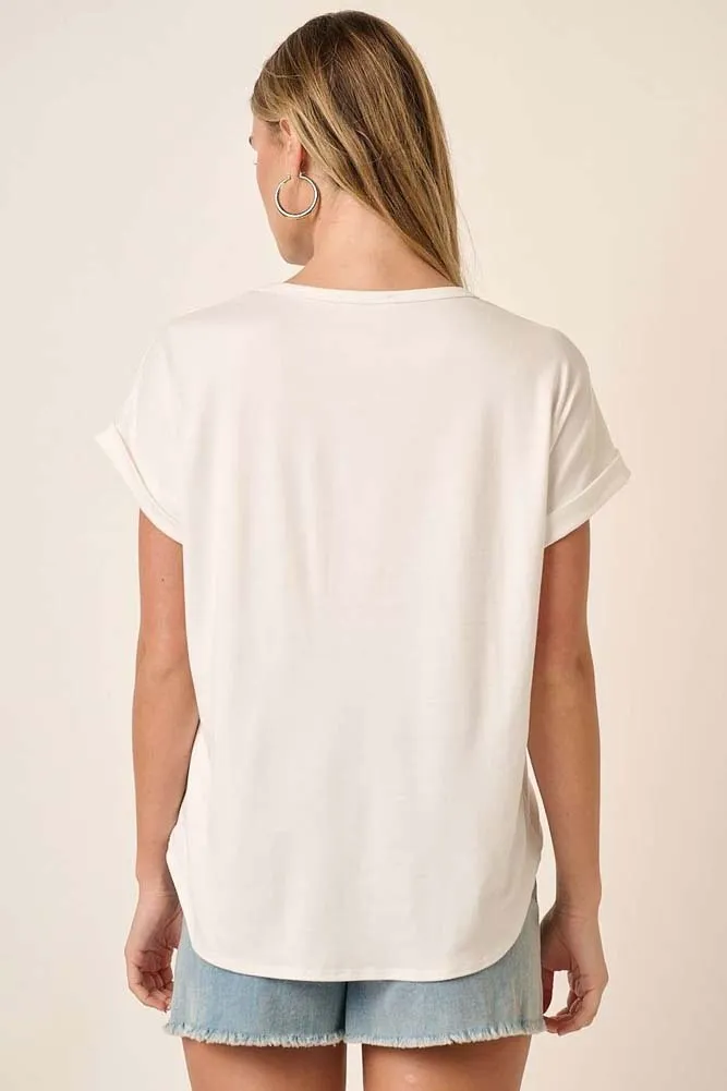 DTY Round Neck Dolman SS Top in Ivory by Mittoshop