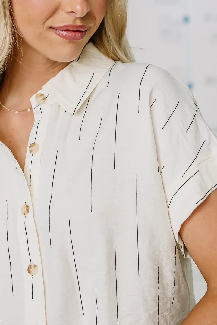 Follow The Stripes Button Up Top