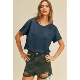 French Navy Cotton Crop Tee