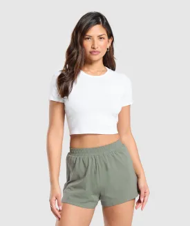 Gymshark Cotton Crop Top - White