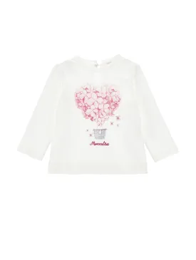 Ivory Heart Flower Long Sleeve Tee