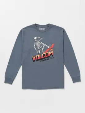 Little Boys Bone Slide Long Sleeve Tee - Dark Slate