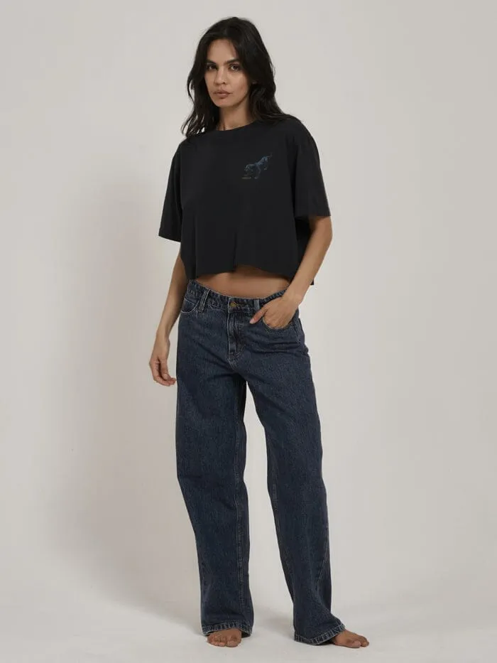 Majestic Merch Crop Tee - Twilight Black