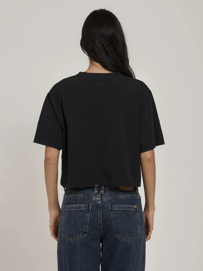 Majestic Merch Crop Tee - Twilight Black