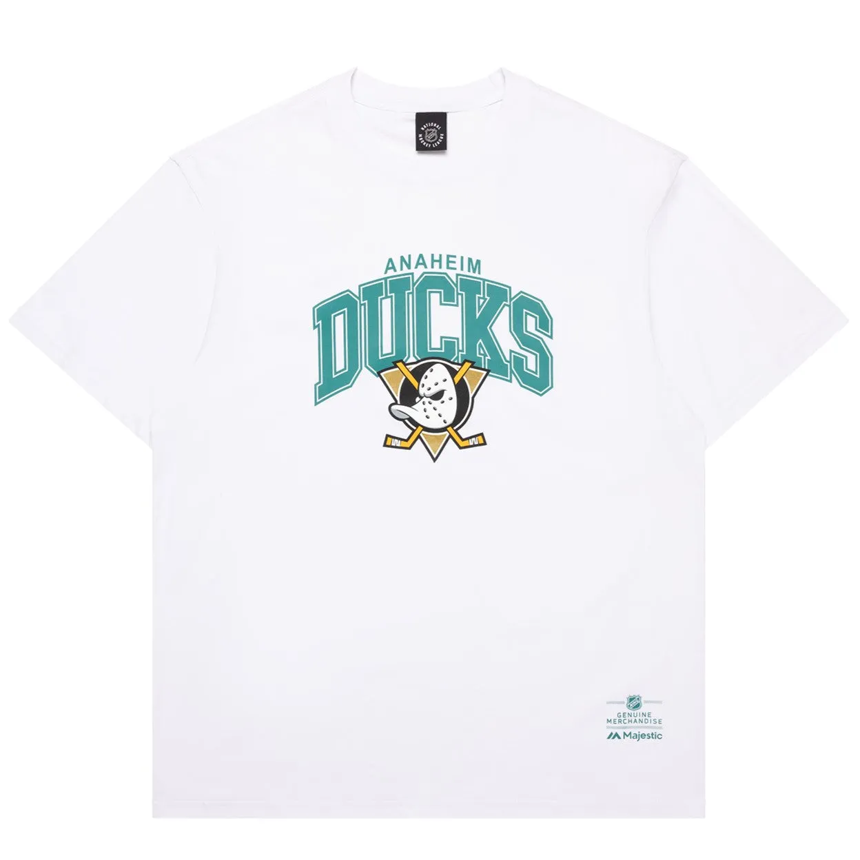 Majestic NHL Logo Arch Tee Anaheim Ducks White