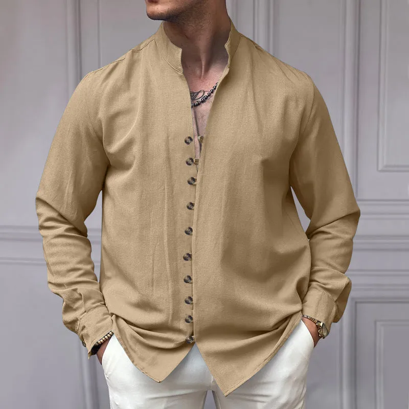 Men's Ethnic Style Linen Casual Loose Style Shirt