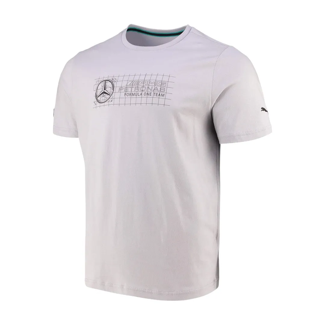 Mercedes AMG Petronas F1 Logo T-Shirt   by Puma - Team Silver