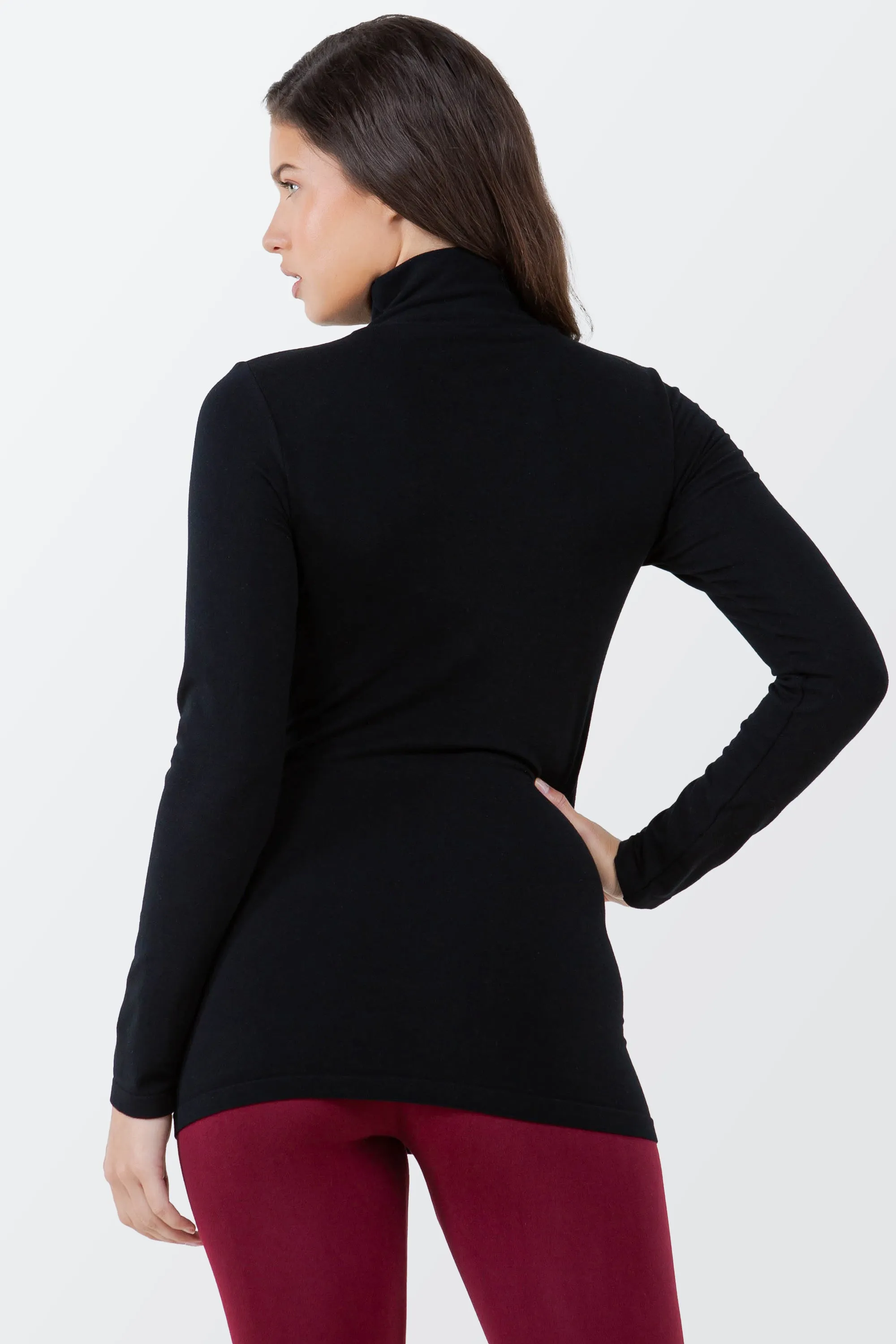 Mock Neck Long Sleeve Seamless Top