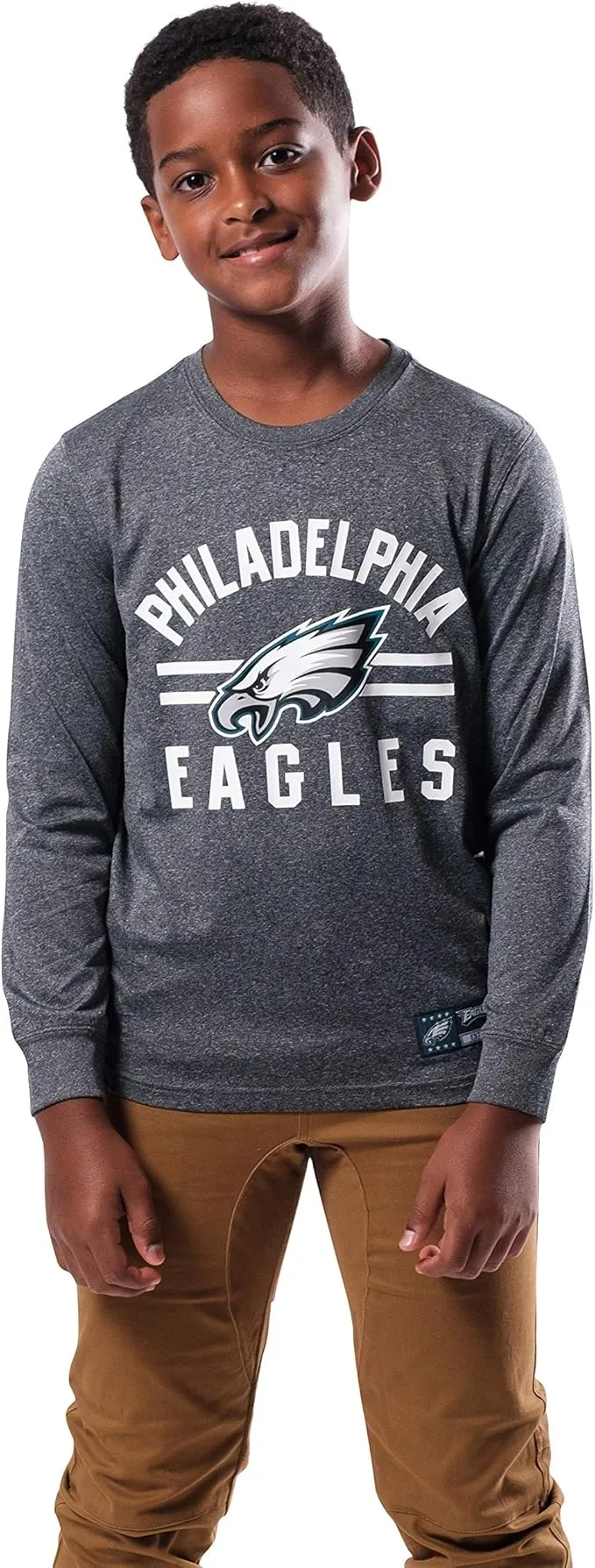 NFL Official Youth Super Soft Supreme Long Sleeve T-Shirt|Philadelphia Eagles