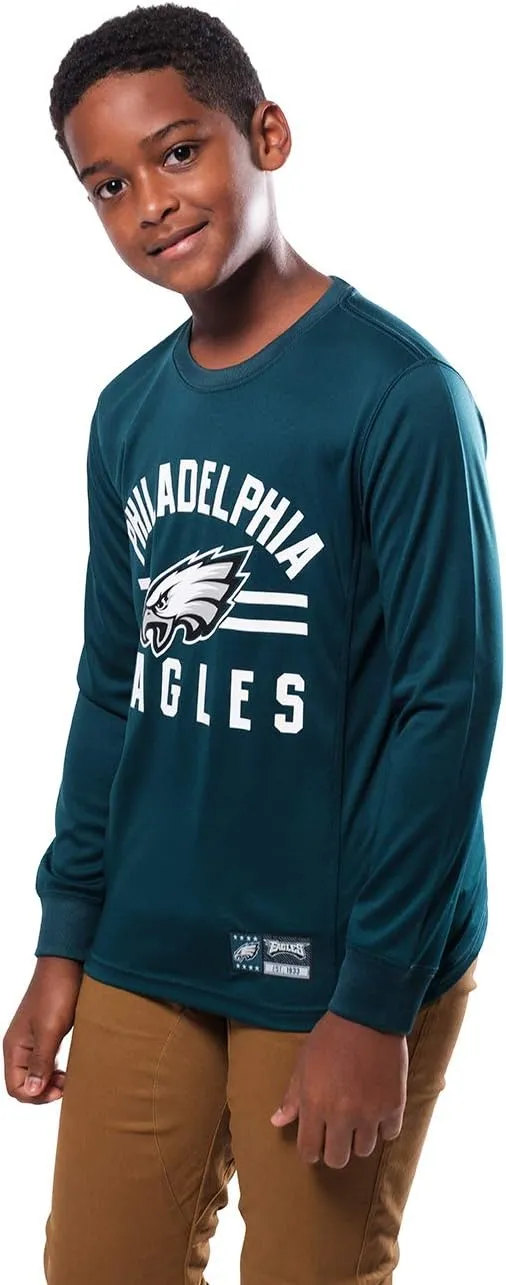 NFL Official Youth Super Soft Supreme Long Sleeve T-Shirt|Philadelphia Eagles