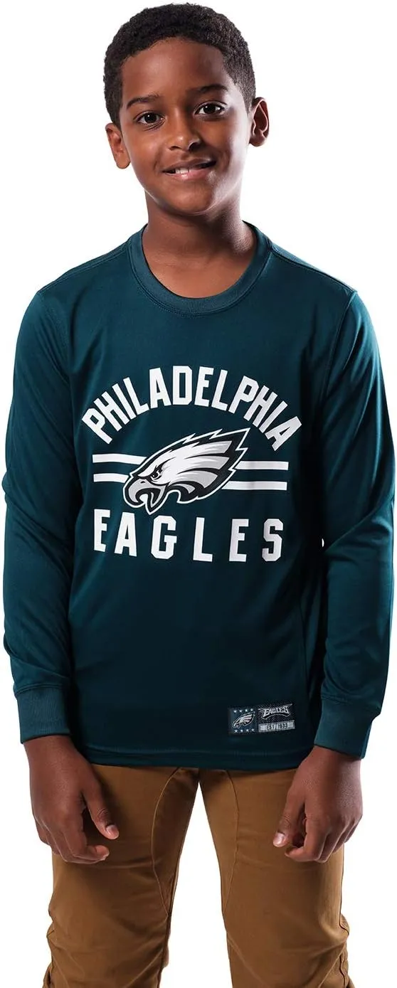 NFL Official Youth Super Soft Supreme Long Sleeve T-Shirt|Philadelphia Eagles