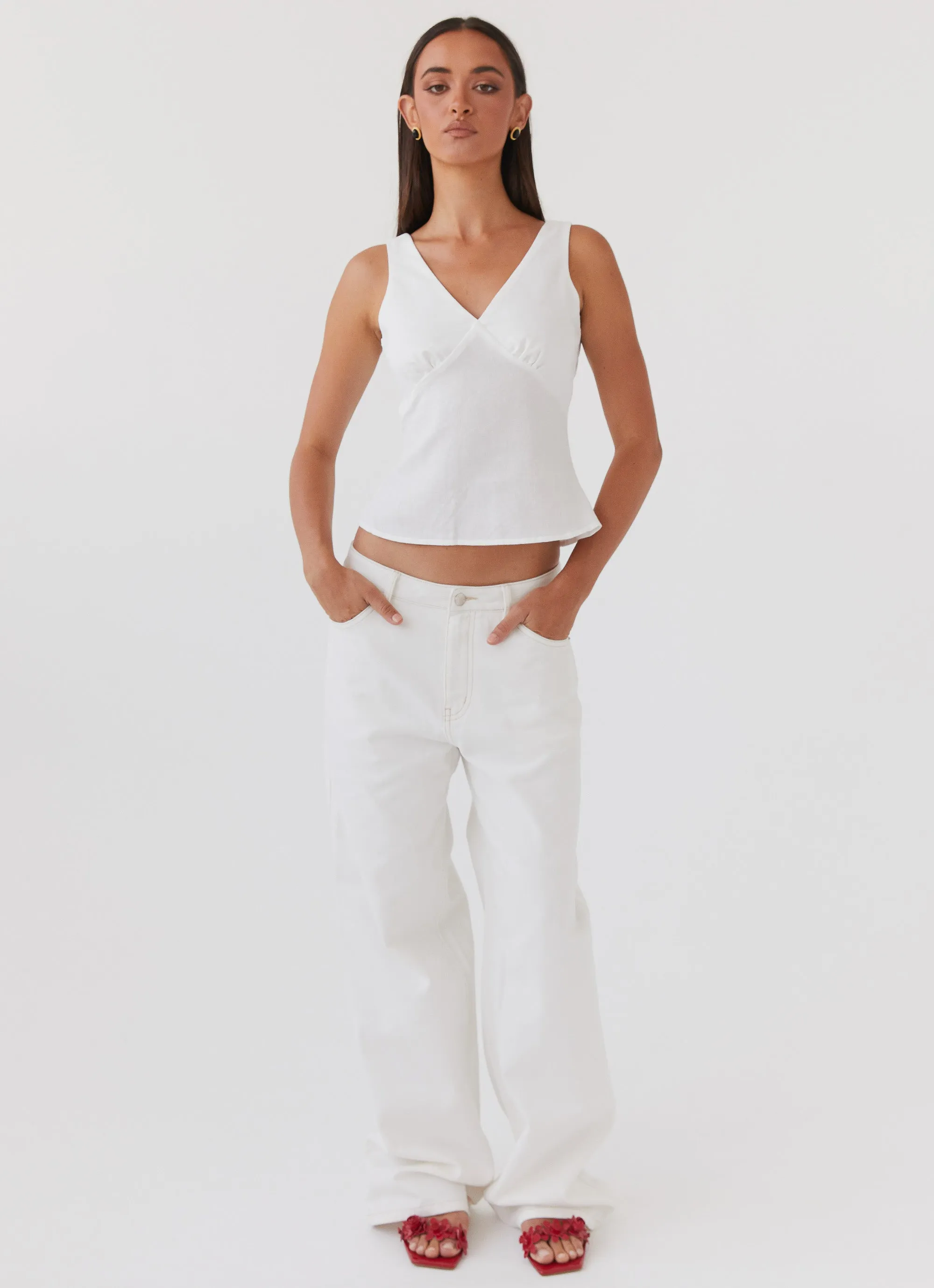 Nori Linen Top - White