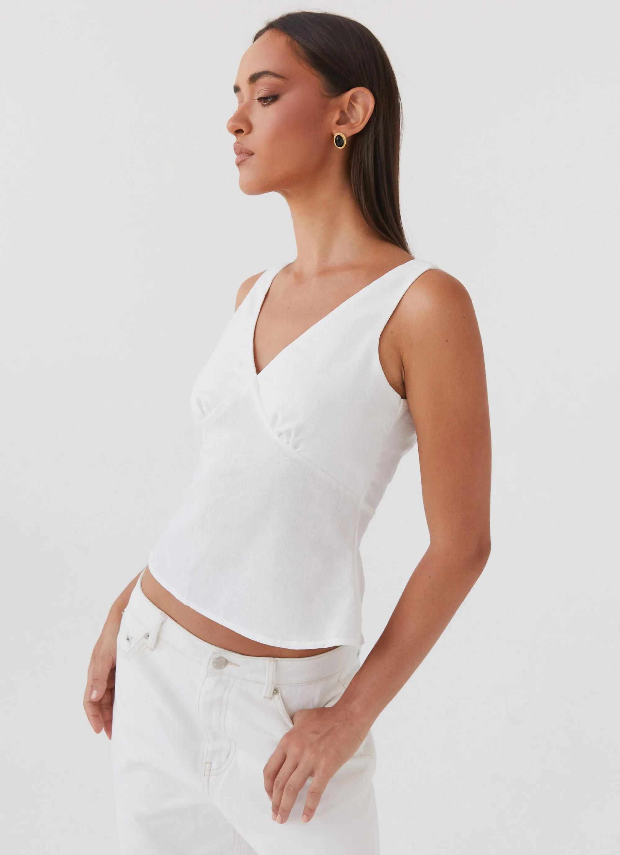 Nori Linen Top - White