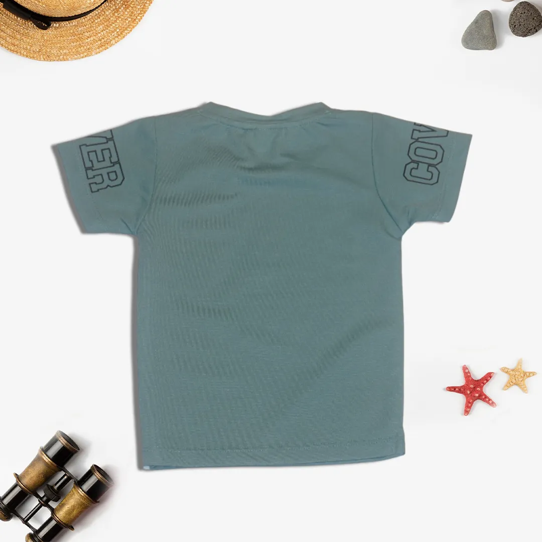 Pastel Blue Printed T-Shirt for Kids