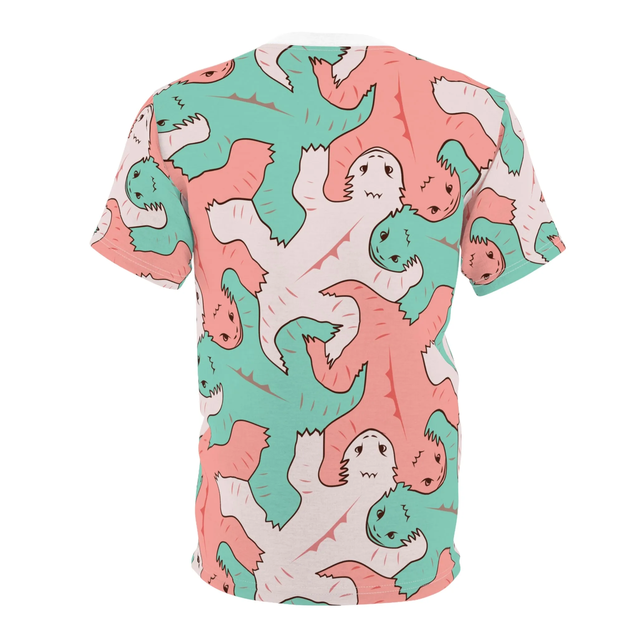 Pink & Green Lizard Tessellation Mens Unisex T-Shirt