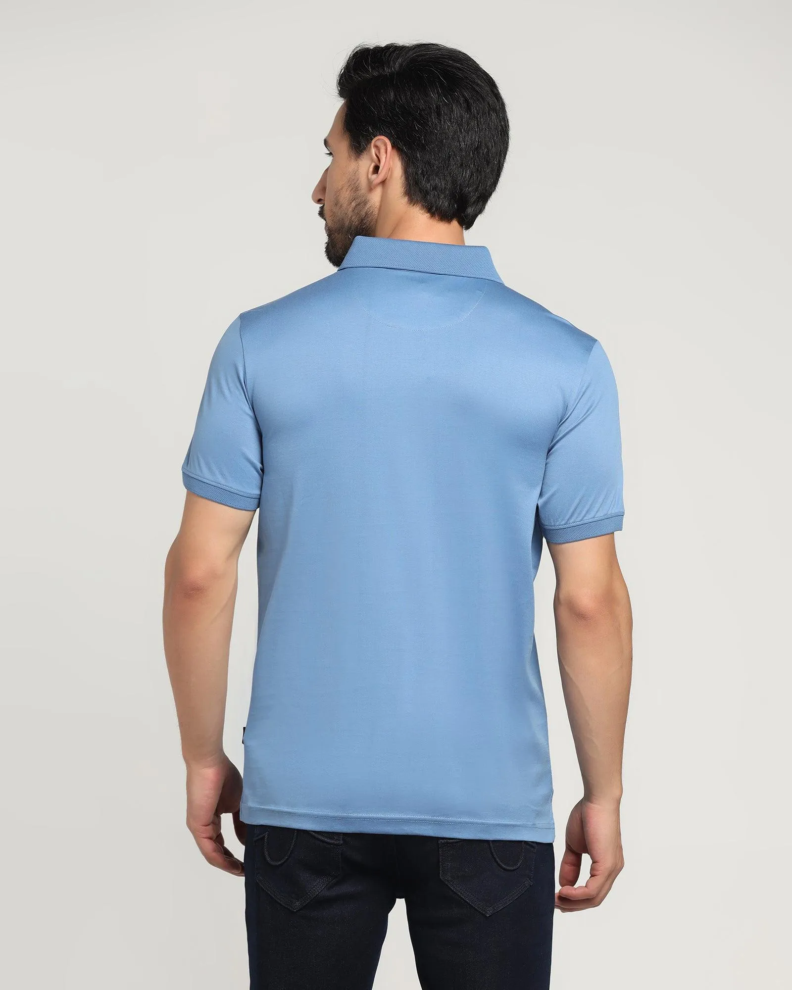 Polo Blue Solid T-Shirt - Tango